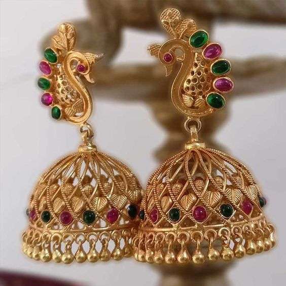 Peacock Motif Jewellery Jhumka