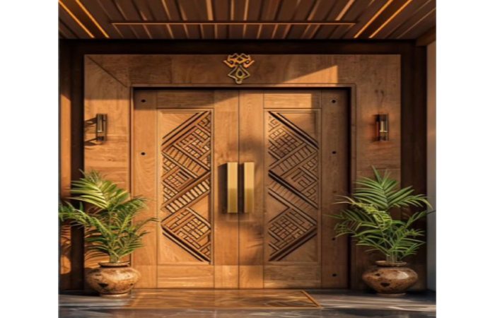 Geometric Intricate Main Door Design